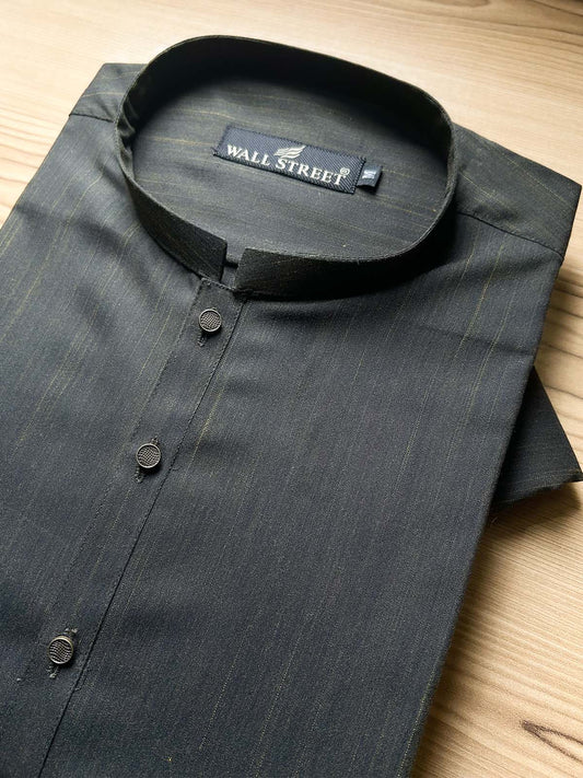 030-3 MSK558 Dark Olive Stitched Suit Sherwani Collar Kurta Pajama For Men