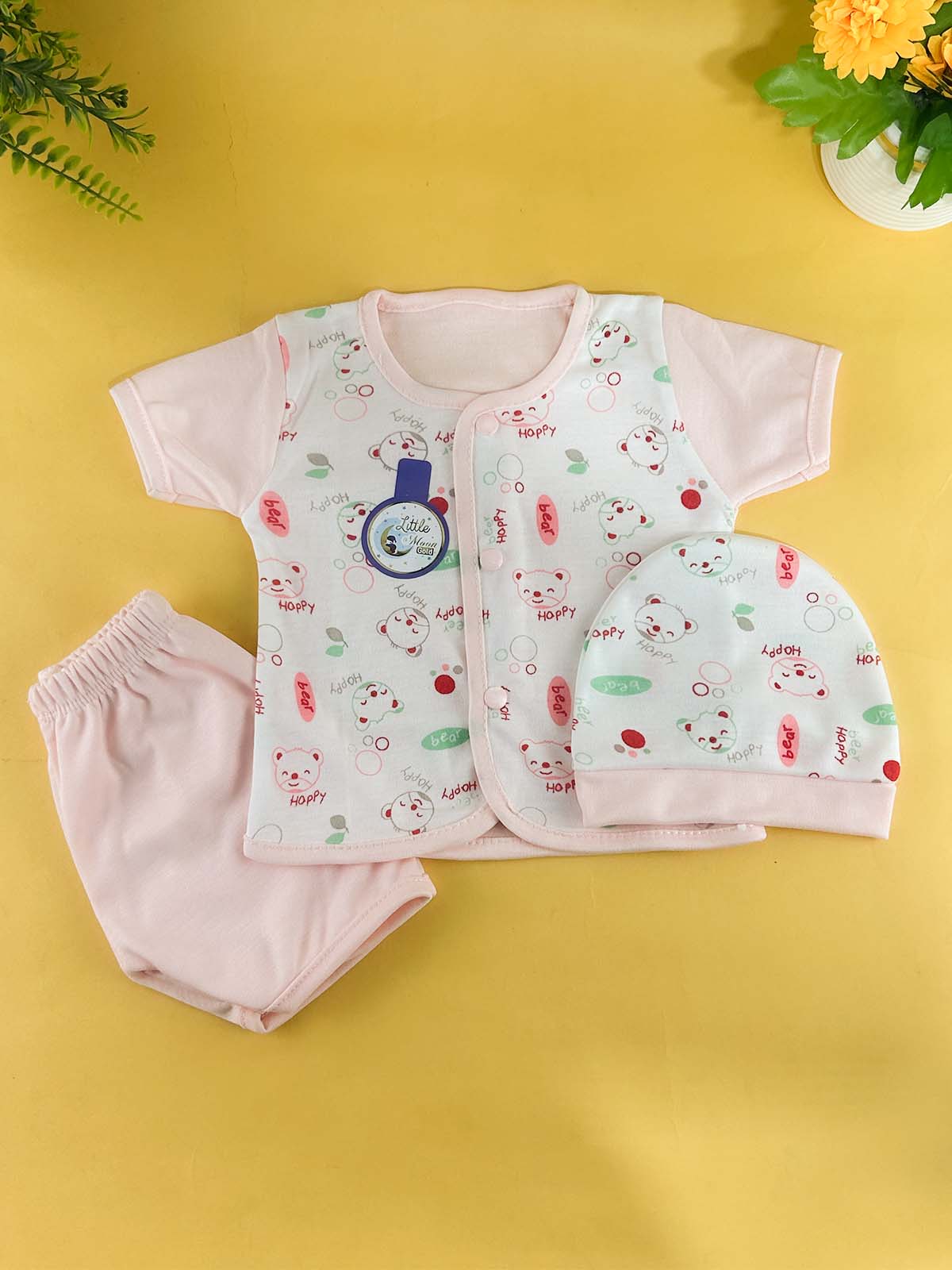 0Mth - 3Mth Pack of 3 Multicolor Suit For Newborns 03