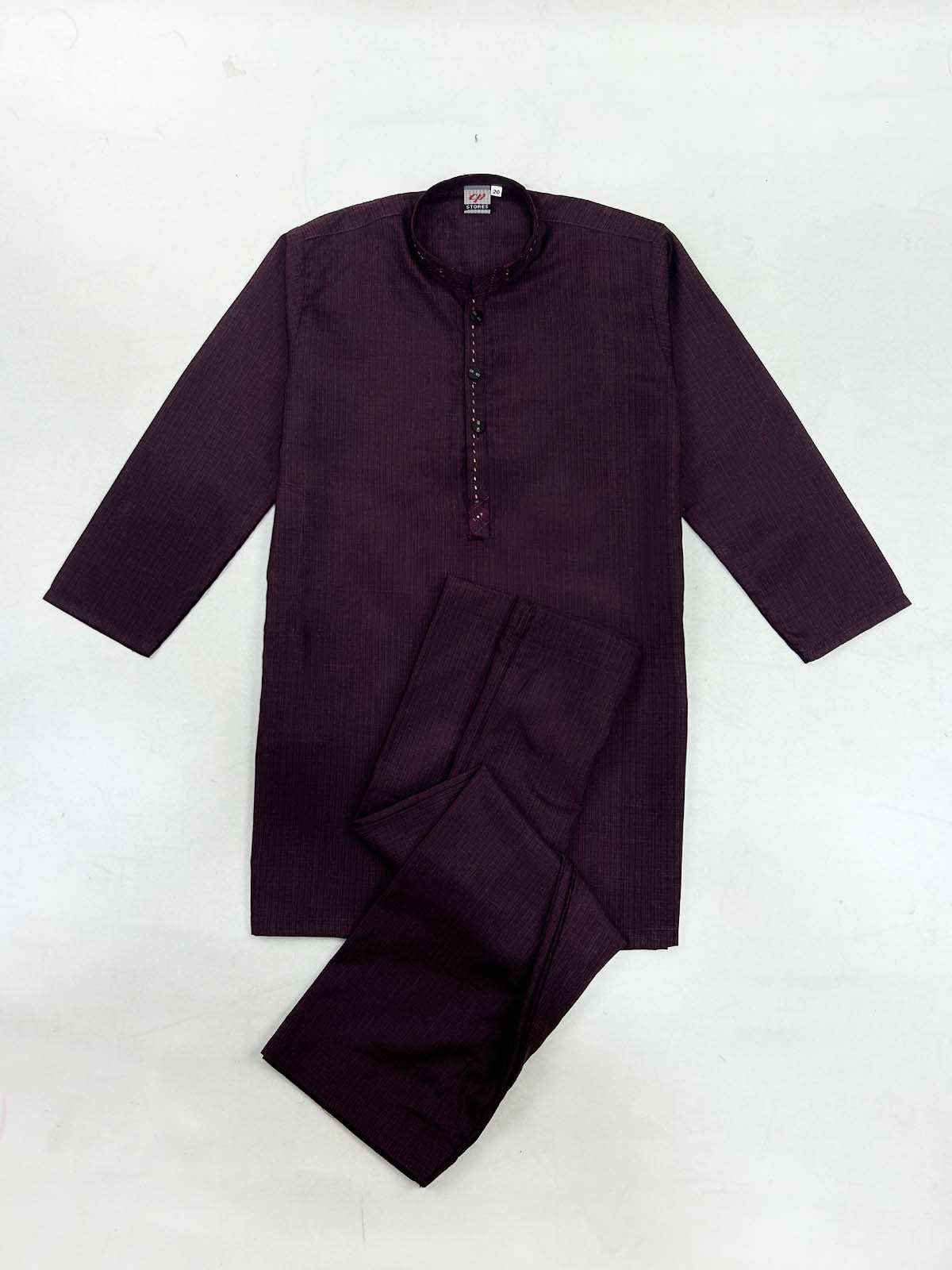 5Yrs - 14Yrs Burgundy Kameez Shalwar Suit For Boys AM BKS196