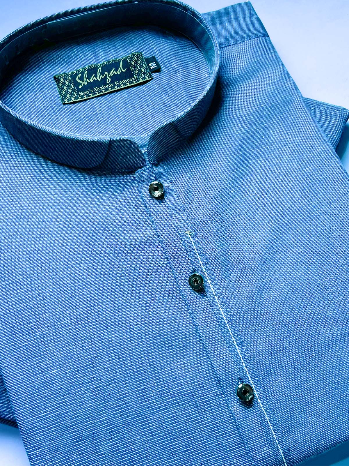 973-5 Blue Stitched Kurta Pajama Suit For Men MSK436