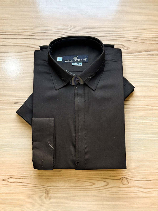 965-5 Dark Brown Stitched Suit Shirt Collar Kameez Shalwar For Men MSK423