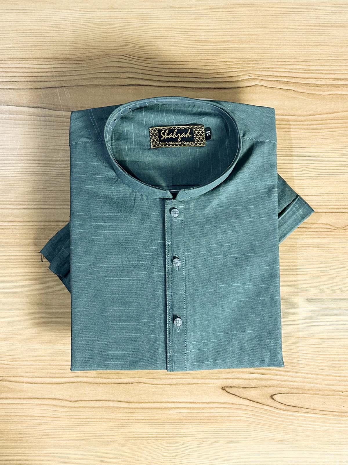 972-5 Dark Green Stitched Kurta Pajama Suit For Men MSK430