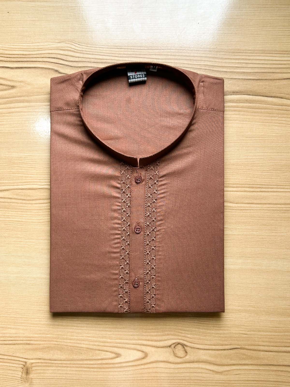 Brown Embroidery Kurta for Men MK23