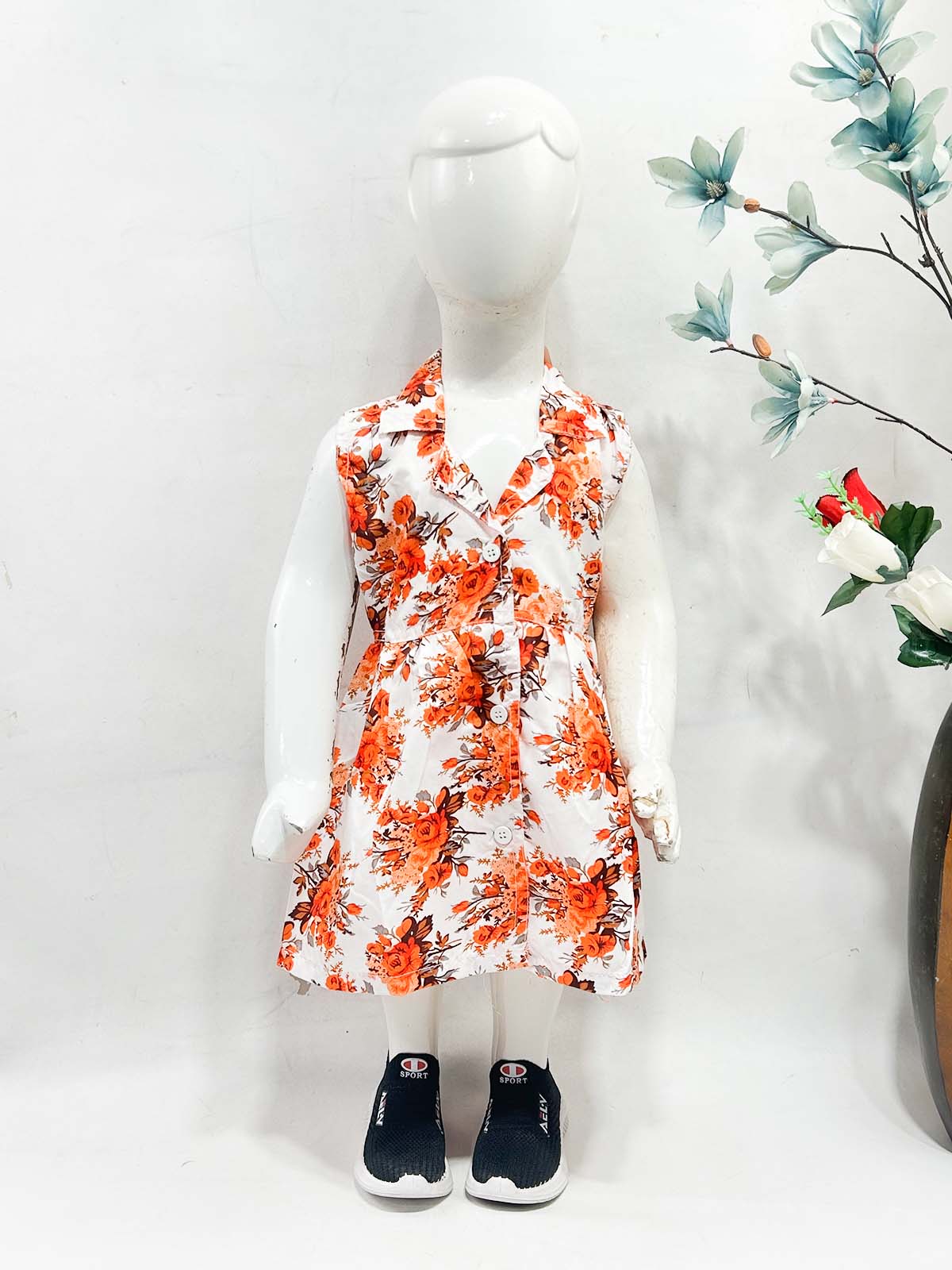 1Yr - 9Yrs Orange Frock For Girls NG GF44