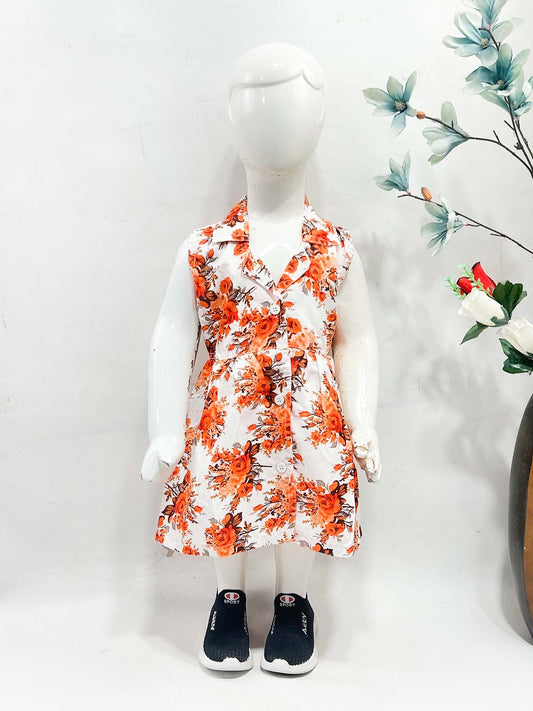 1Yr - 9Yrs Orange Frock For Girls NG GF44