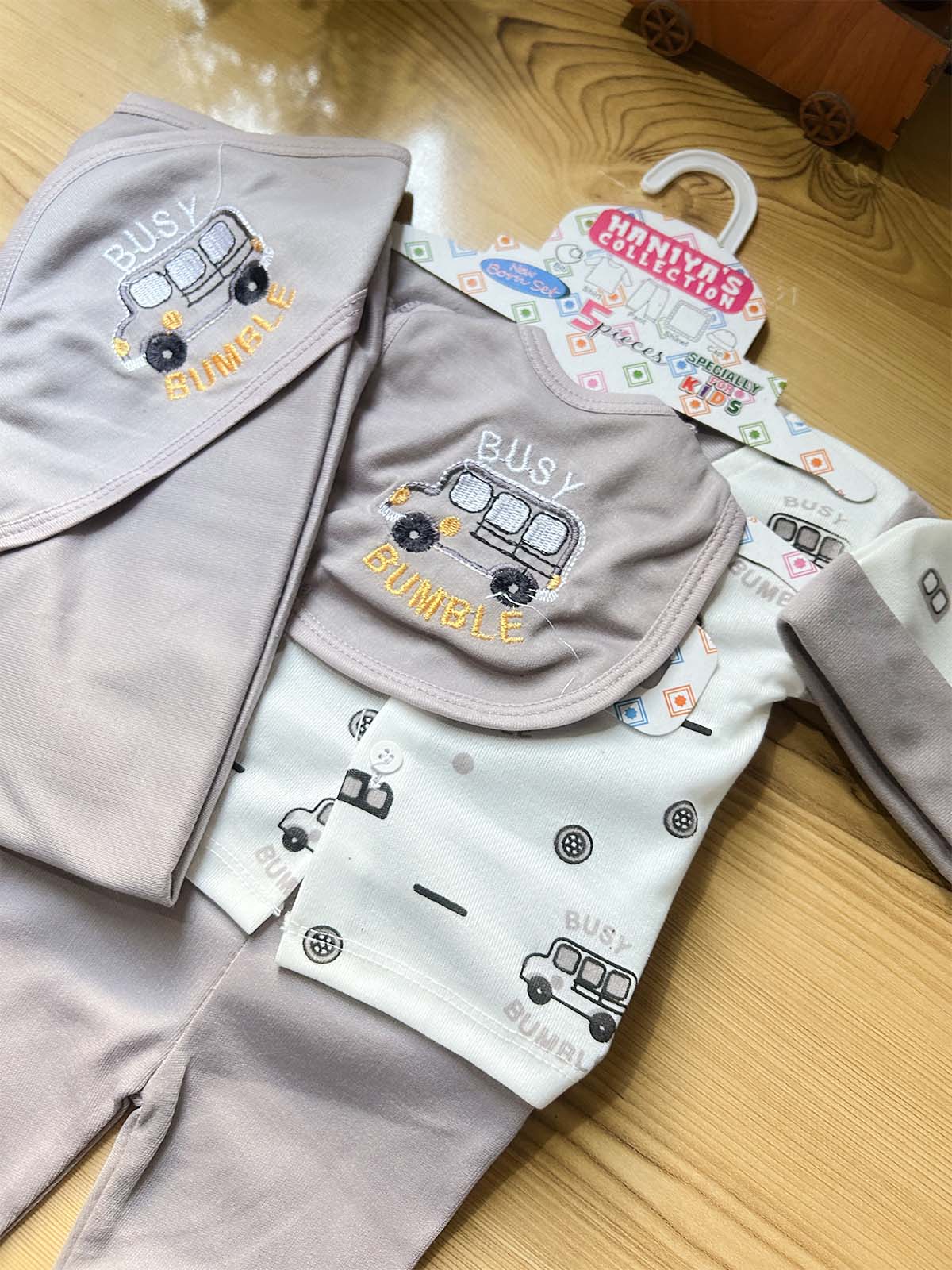 0Mth - 3Mth Grey 5Pcs Gift Set For Newborn HG NBGS358