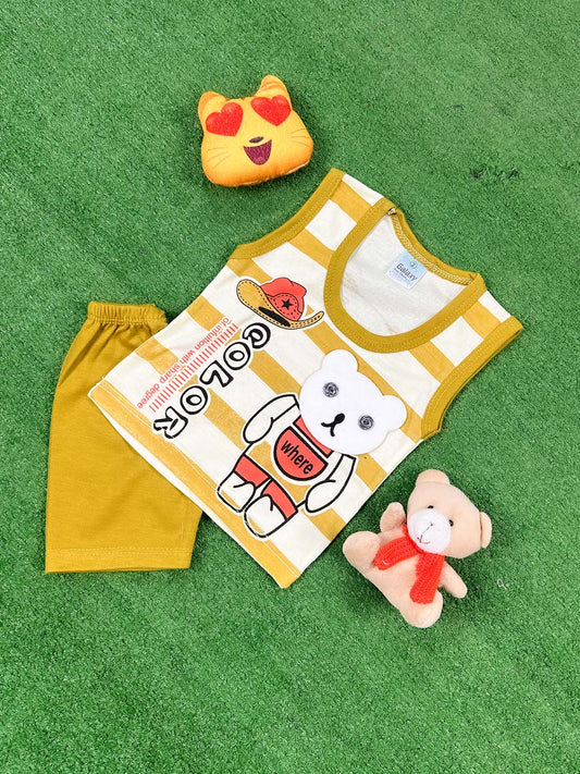 3Mth - 9Mth Bear Mustard Baba Suit For Newborn HG NBS749