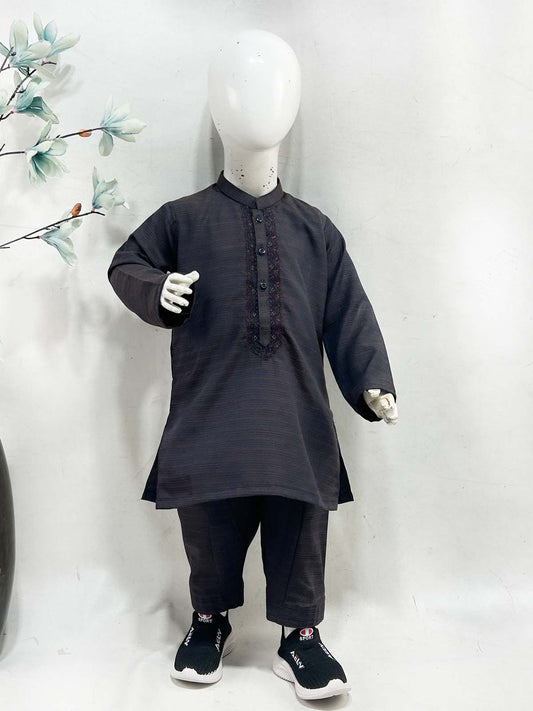 2Yrs - 8Yrs Purple Kameez Shalwar Suit For Boy AM BKS211