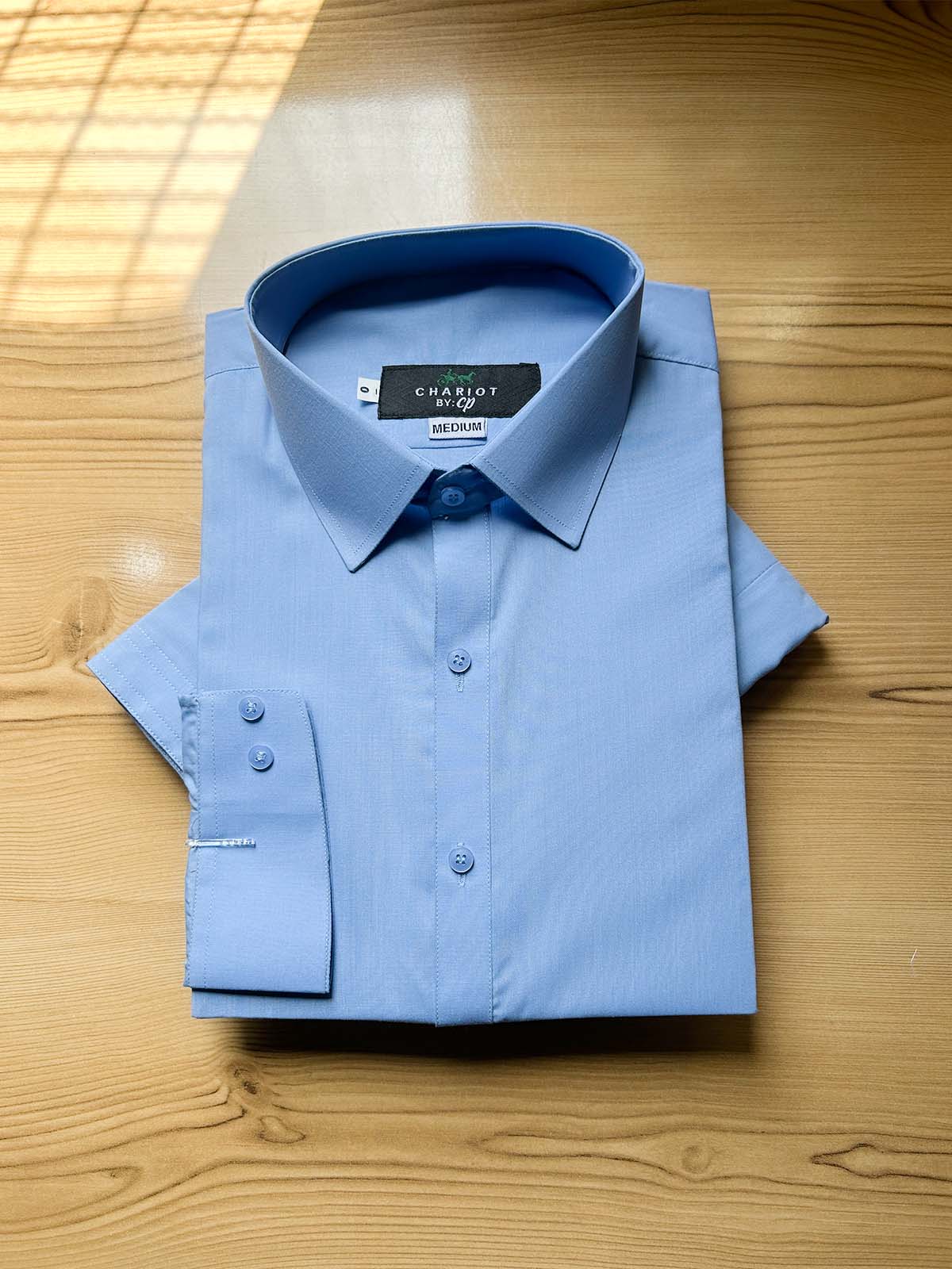 042-5 MSK531 Sky Blue Stitched Suit Shirt Collar Kameez Shalwar For Men