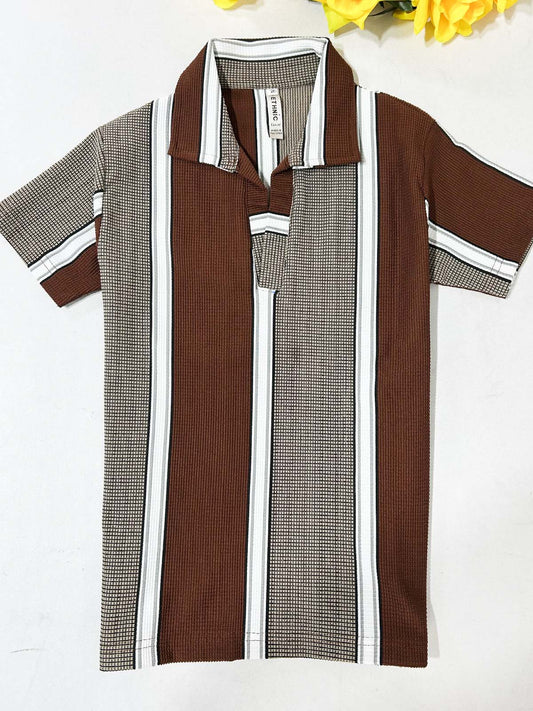4Yrs - 10Yrs Brown Old Money T-Shirt For Boys BTS150