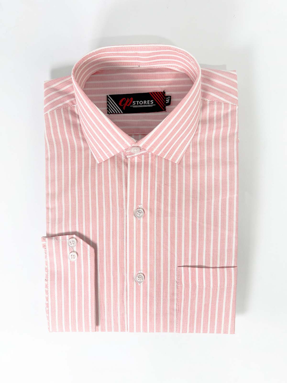 Pink Stripes Formal Dress Shirt For Men MFS407