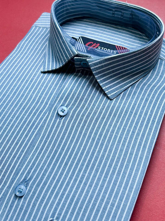 Grey Lines Formal Dress Shirt For Men MFS465