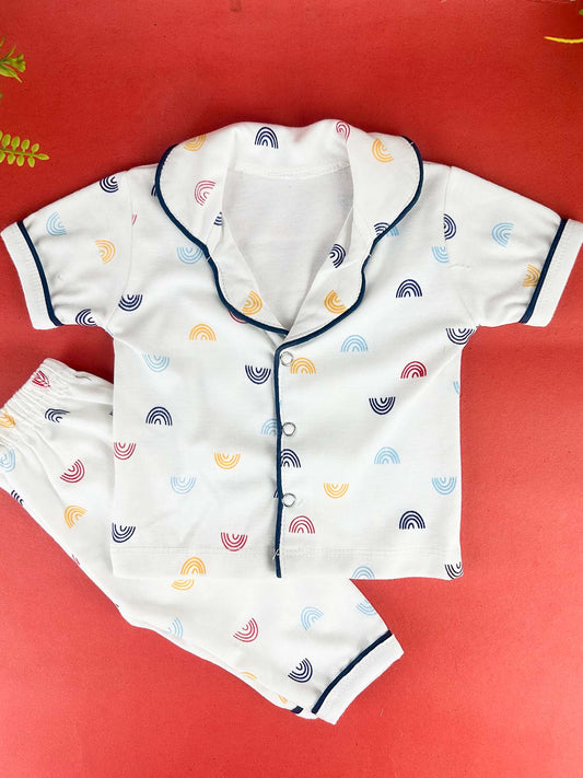 3Mth - 9Mth White Night Suit For Newborn NBS788