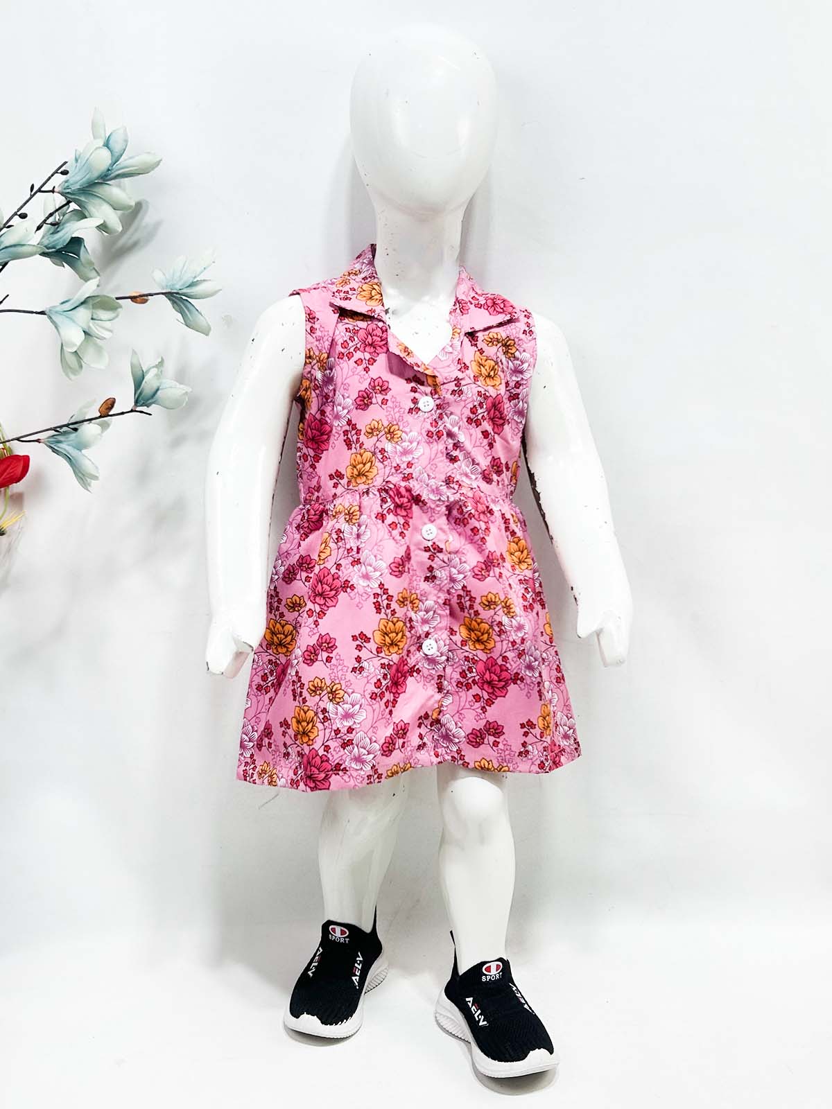 1Yr - 9Yrs Pink Frock For Girls NG GF56