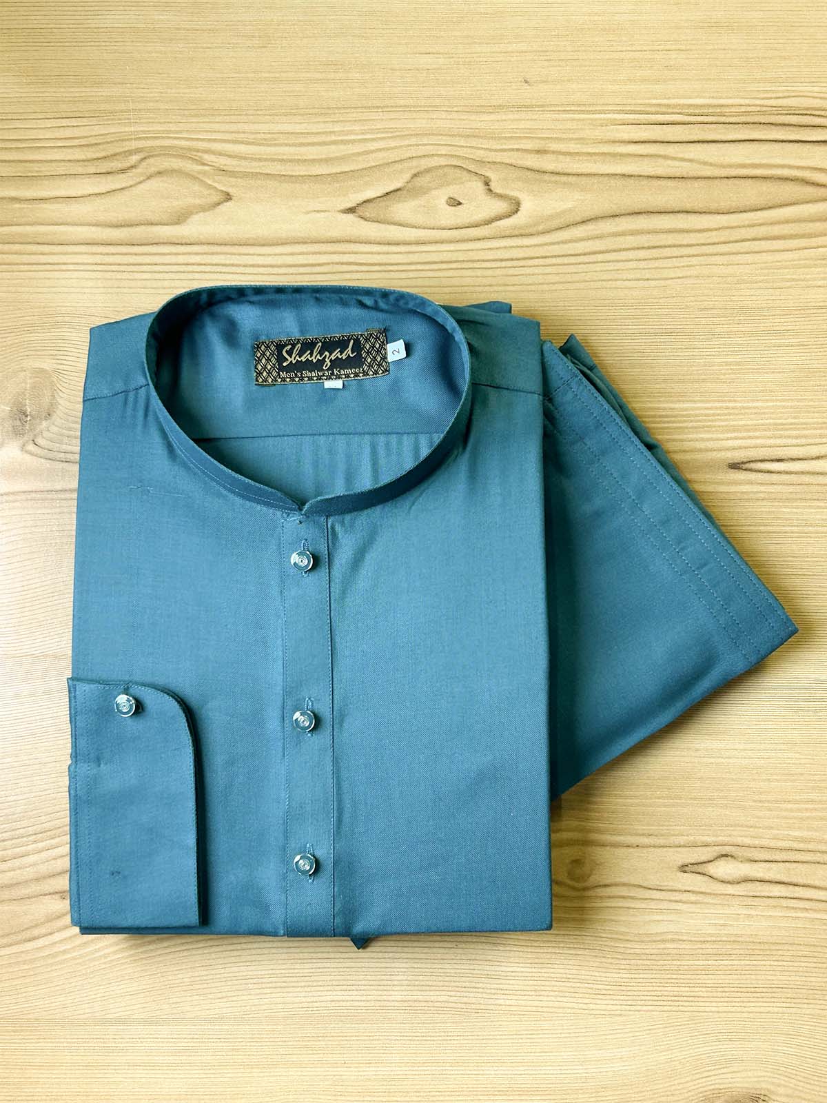 927 Sea Green Stitched Suit Sherwani Collar Kameez Shalwar For Men MSK340