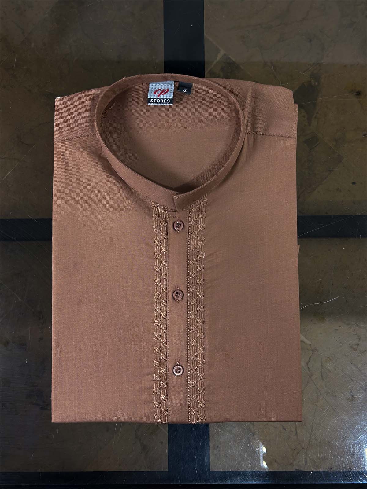 Brown Embroidery Kurta for Men MK23