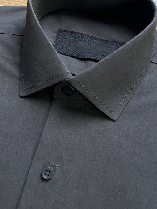 Dark Grey Formal Dress Shirt For Men MFS423