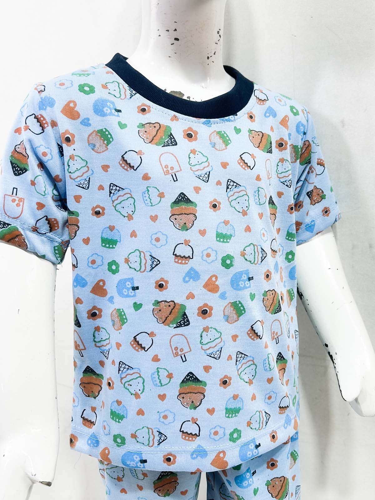 1Yrs - 5Yrs Blue Jersey Night Suit For Kids NG BNS42