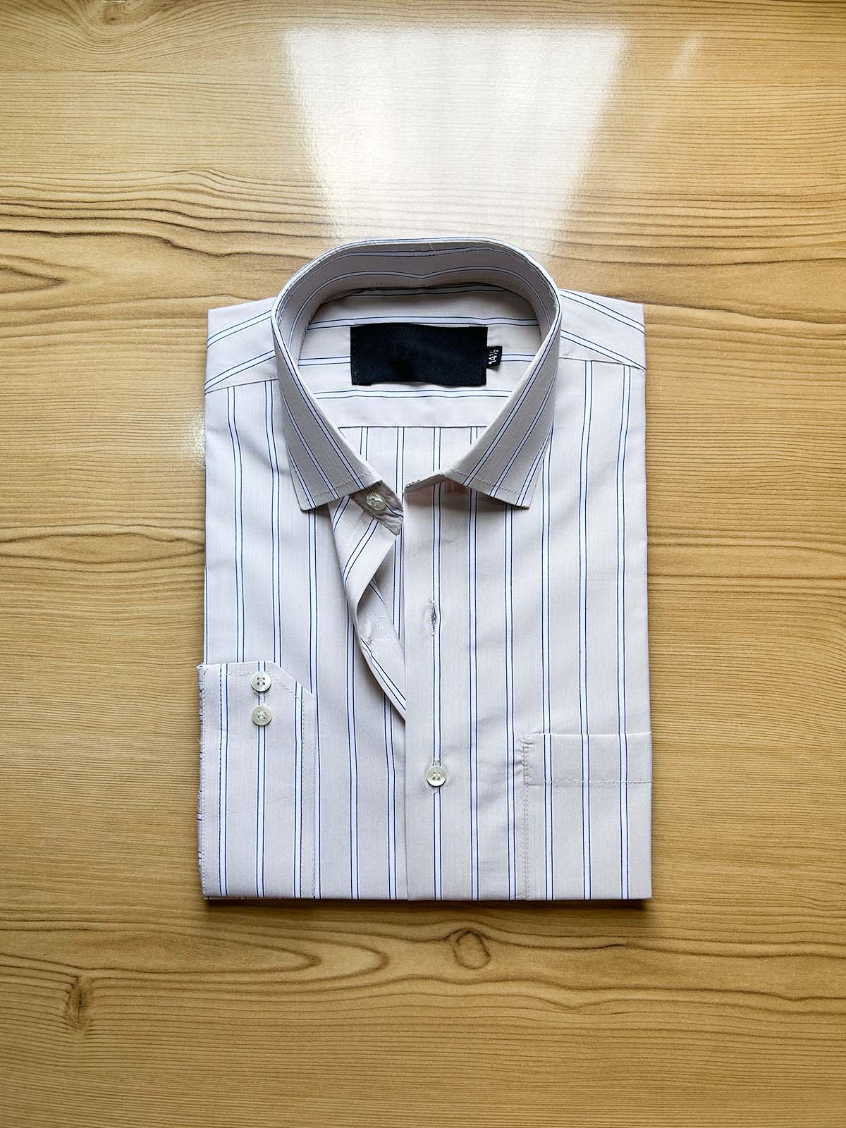 Beige Lines Formal Dress Shirt For Men MFS435