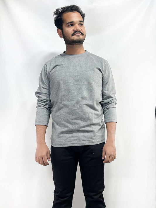 Grey Full Sleeve T-Shirt For Men MTS402