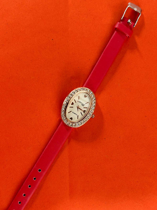 Red Stylish Wrist Watch for Women WW140