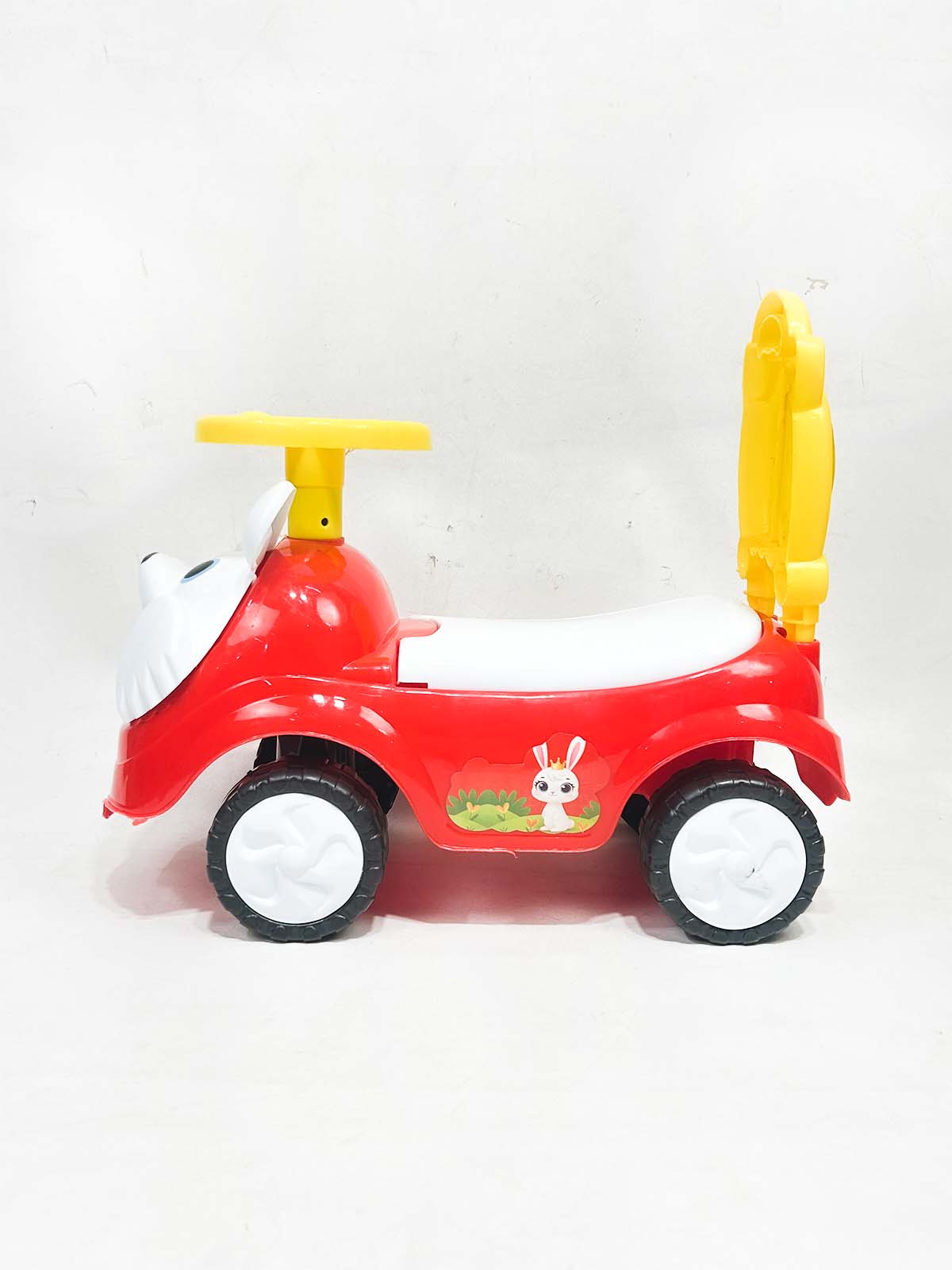 Rabbit Red 4 Wheel Ride On Push Car For Kids