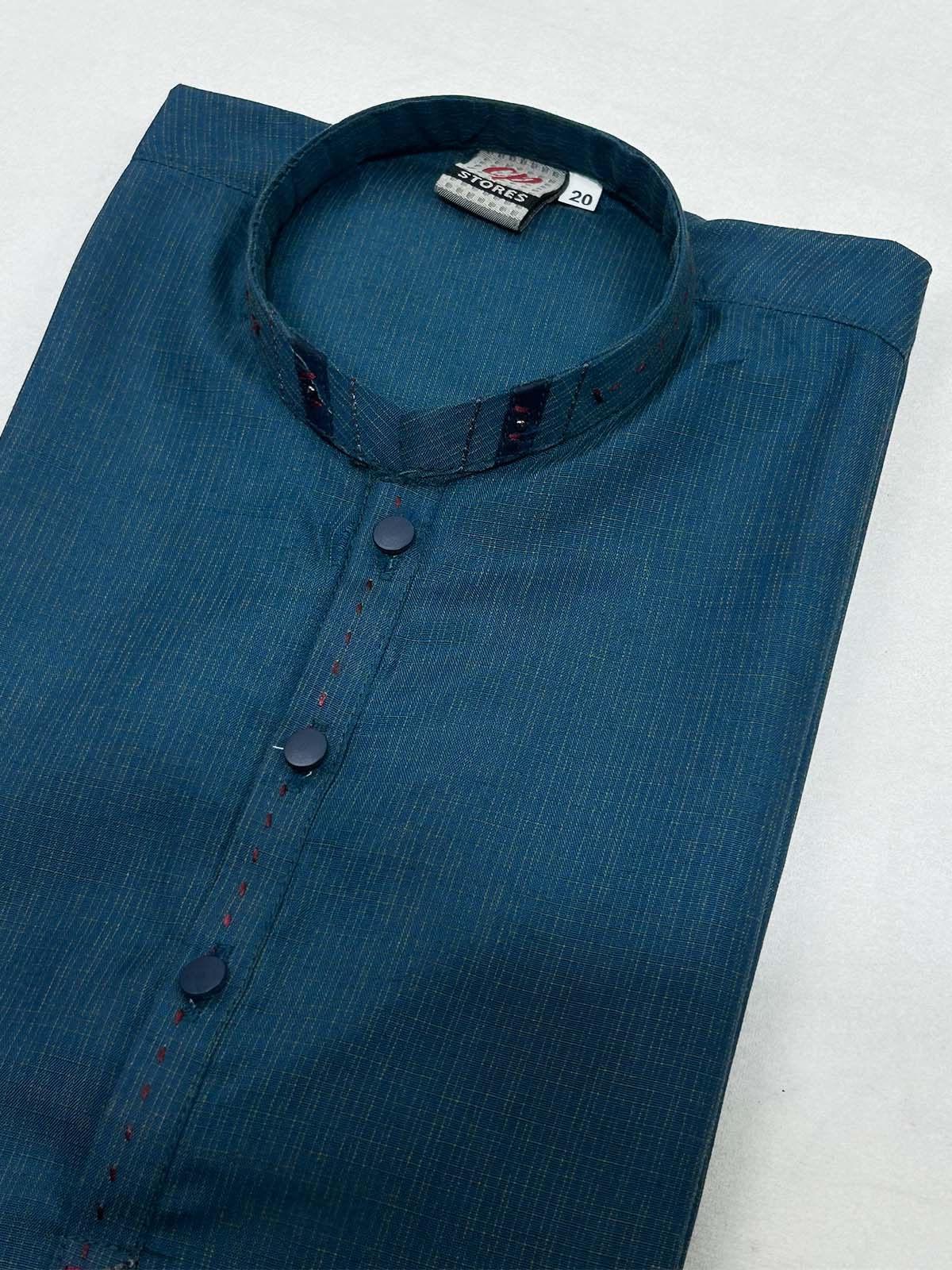 5Yrs - 14Yrs Teal Kameez Shalwar Suit For Boys AM BKS197
