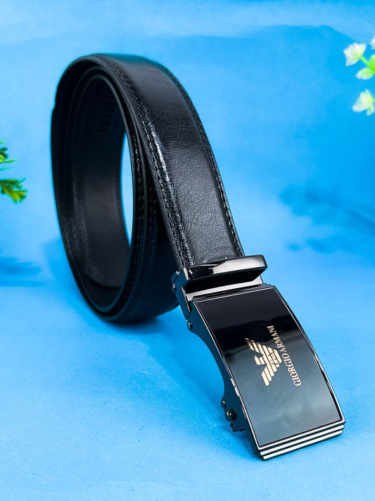Black Faux Leather Belt For Men MB90