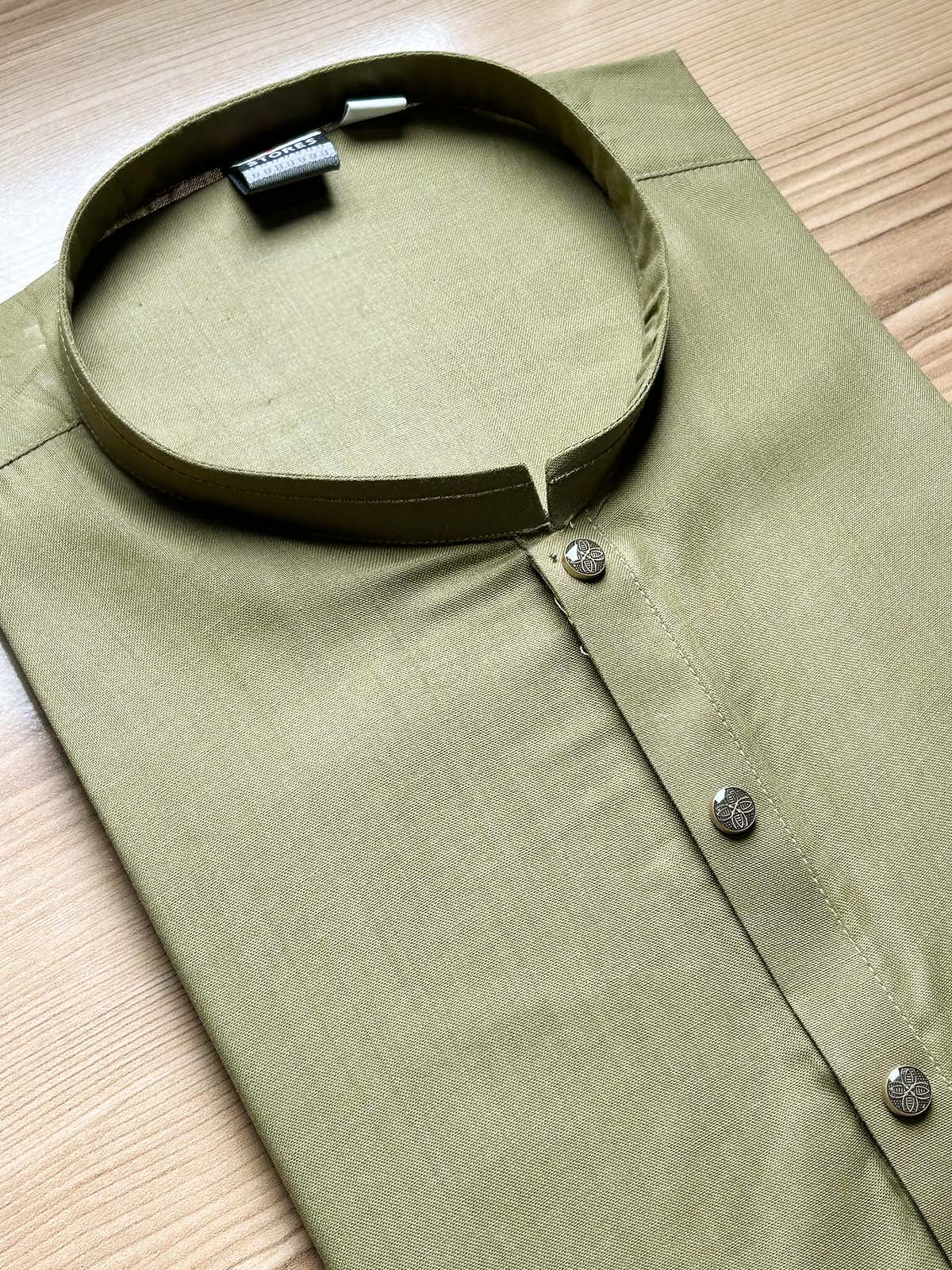Dark Olive Plain Kurta for Men MK27