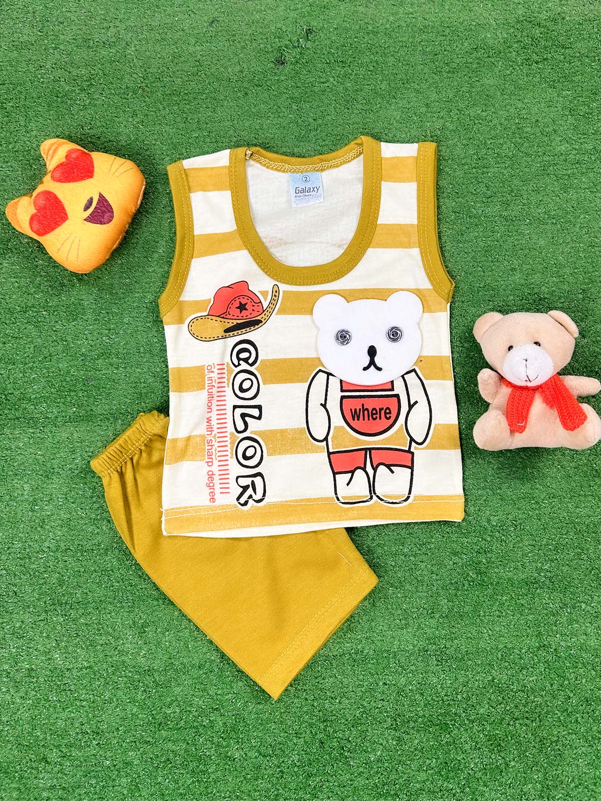 3Mth - 9Mth Bear Mustard Baba Suit For Newborn HG NBS749