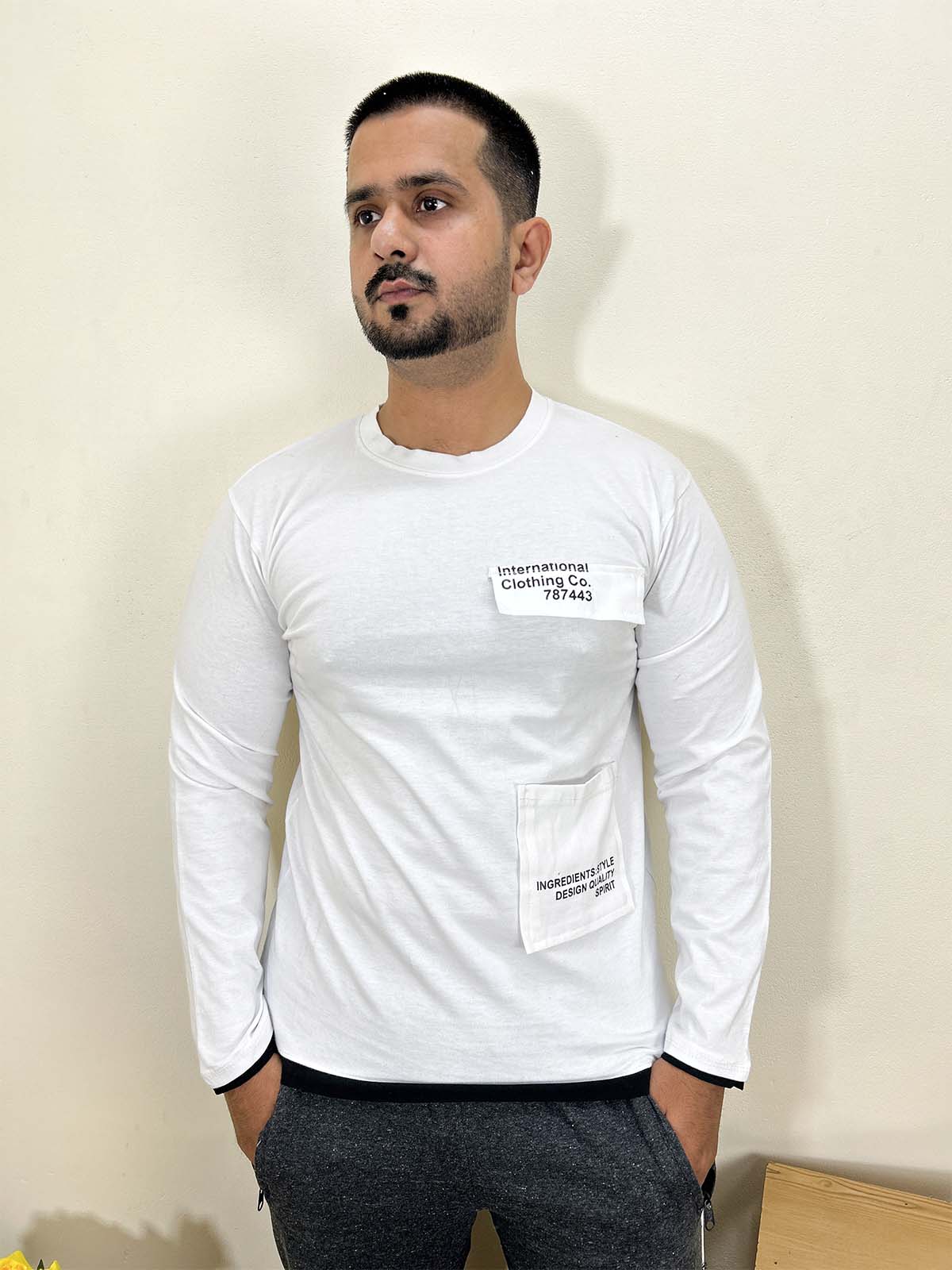 White Full Sleeve T-Shirt For Men MTS400