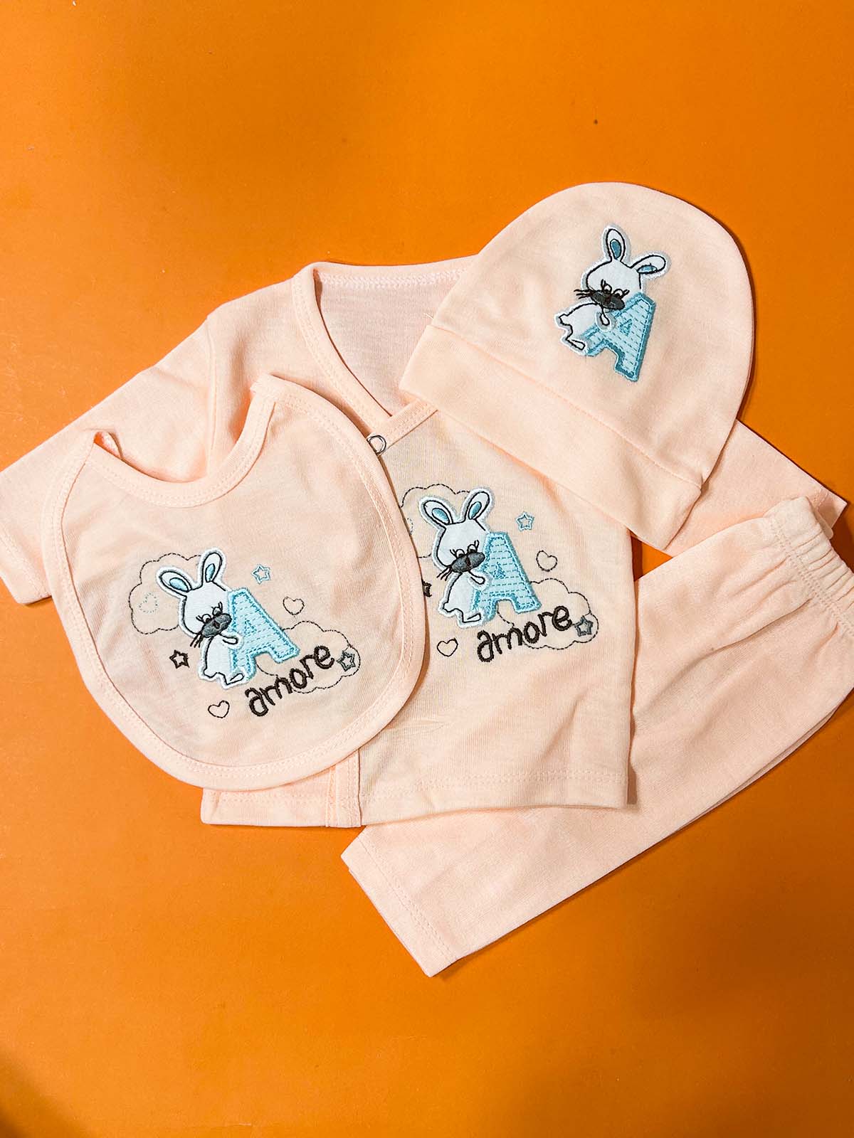 0Mth - 3Mth Peach 4Pcs Gift Set For Newborn HG NBGS277