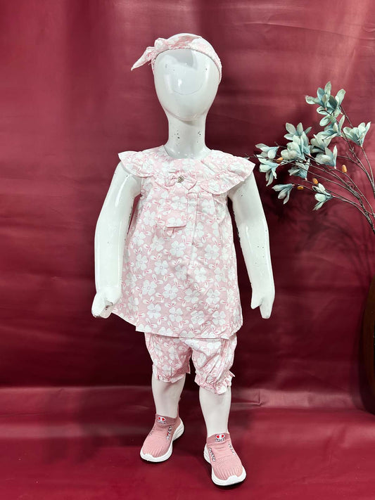 2Yrs - 5Yrs Pink Floral Frock For Girls GF30