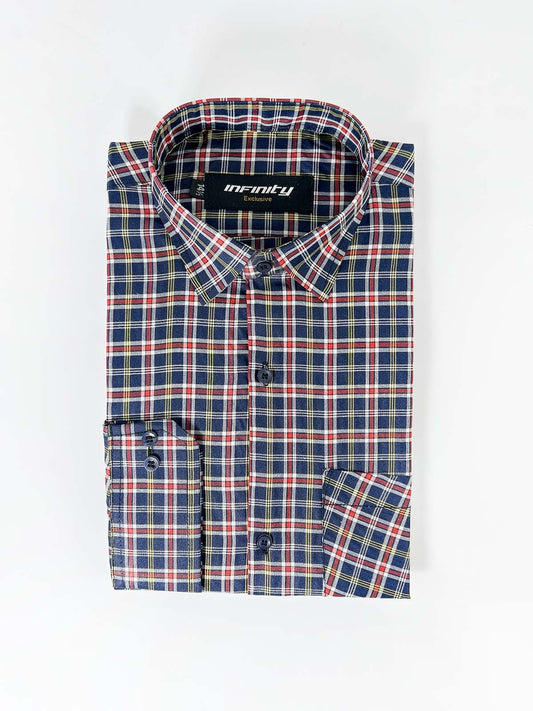N Blue Checks Formal Dress Shirt For Men MFS402