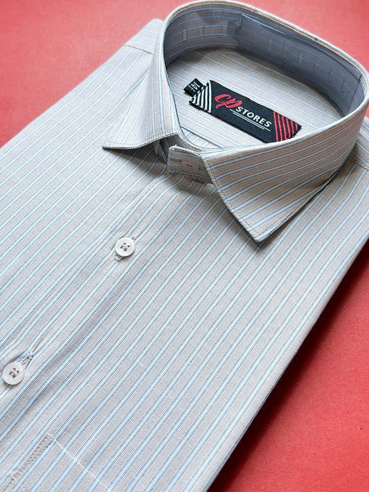 Grey Lines Formal Dress Shirt For Men MFS466