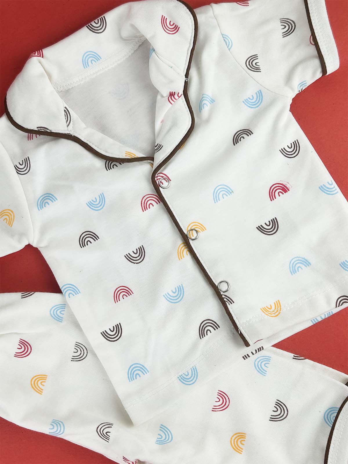 3Mth - 9Mth White Night Suit For Newborn NBS789