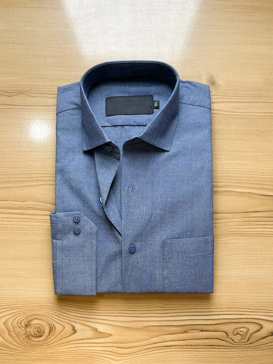 Dark Blue Premium Formal Dress Shirt For Men MFS493