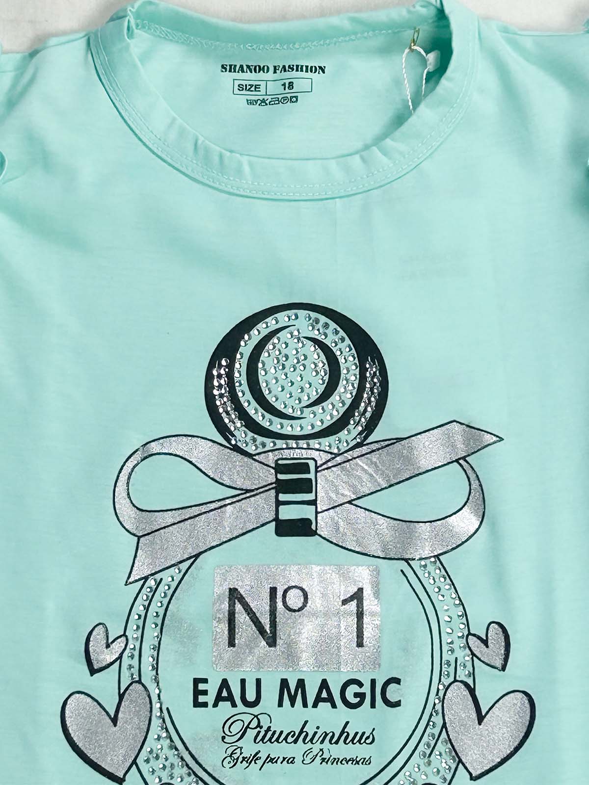 2Yrs - 7Ys N1 Ferozi T-Shirt For Girls SK GTS124