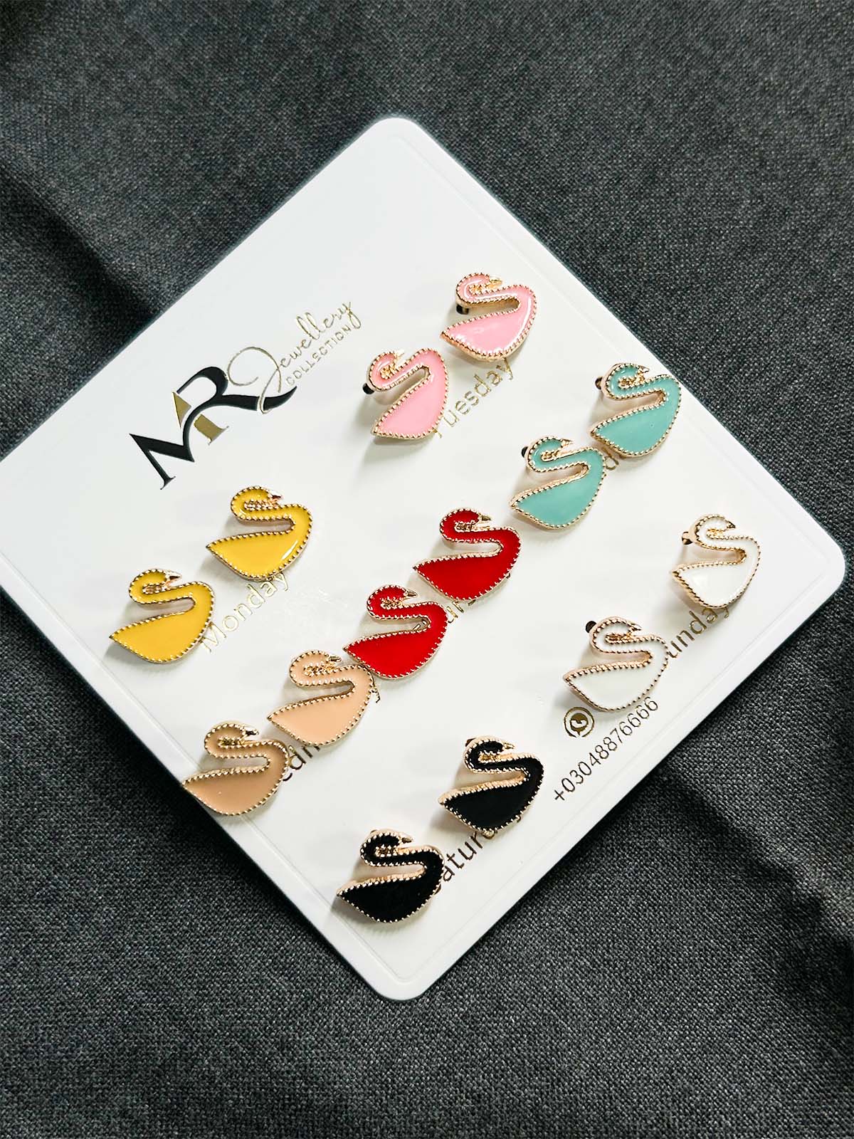 Pack Of 7 Multi Stud Earrings Set WGN38