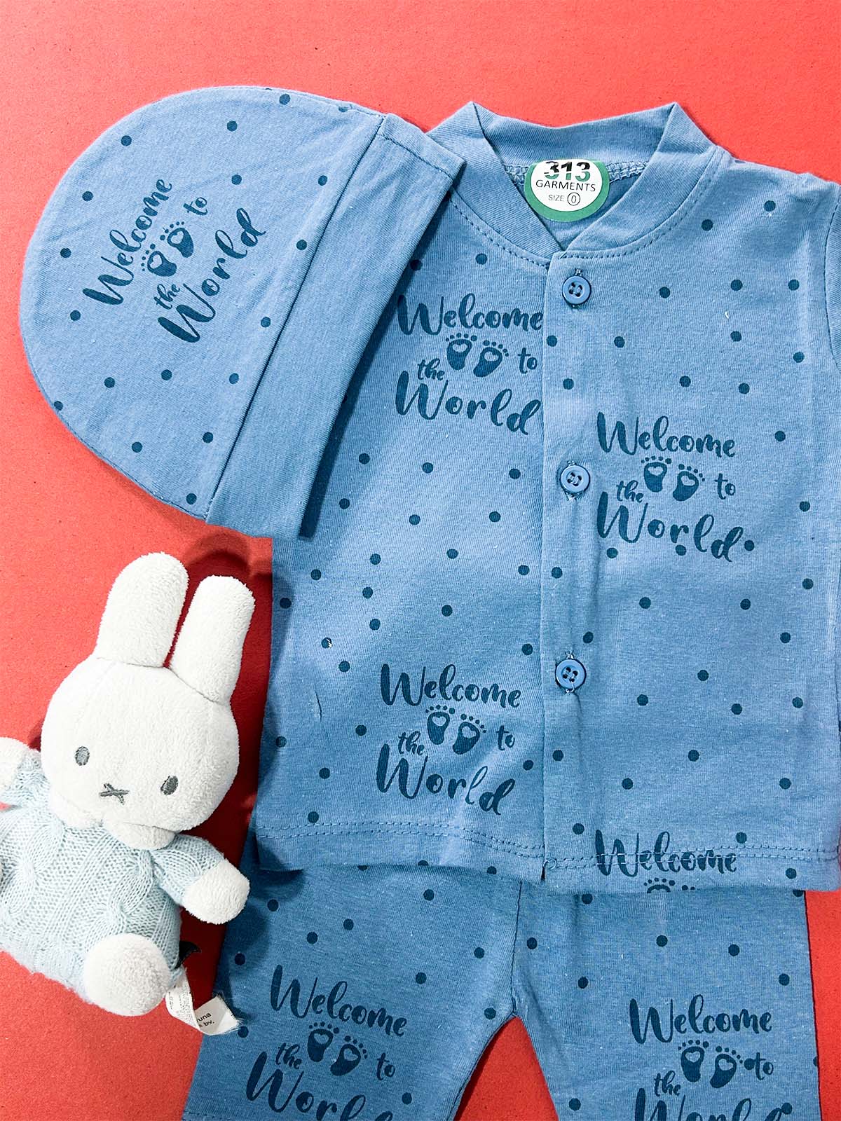 0Mth - 3Mth Blue 3Pcs Suit For Newborns NBS694