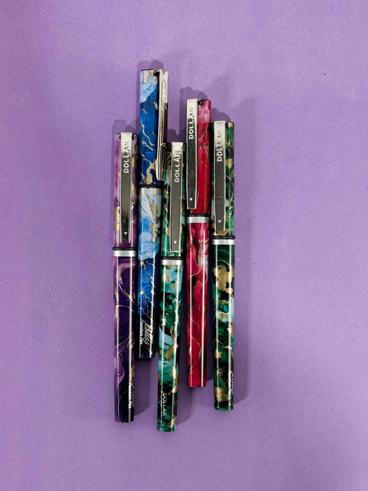 Pack Of 5 Multicolor Dollar Bliss Marble Ink Pen PB242
