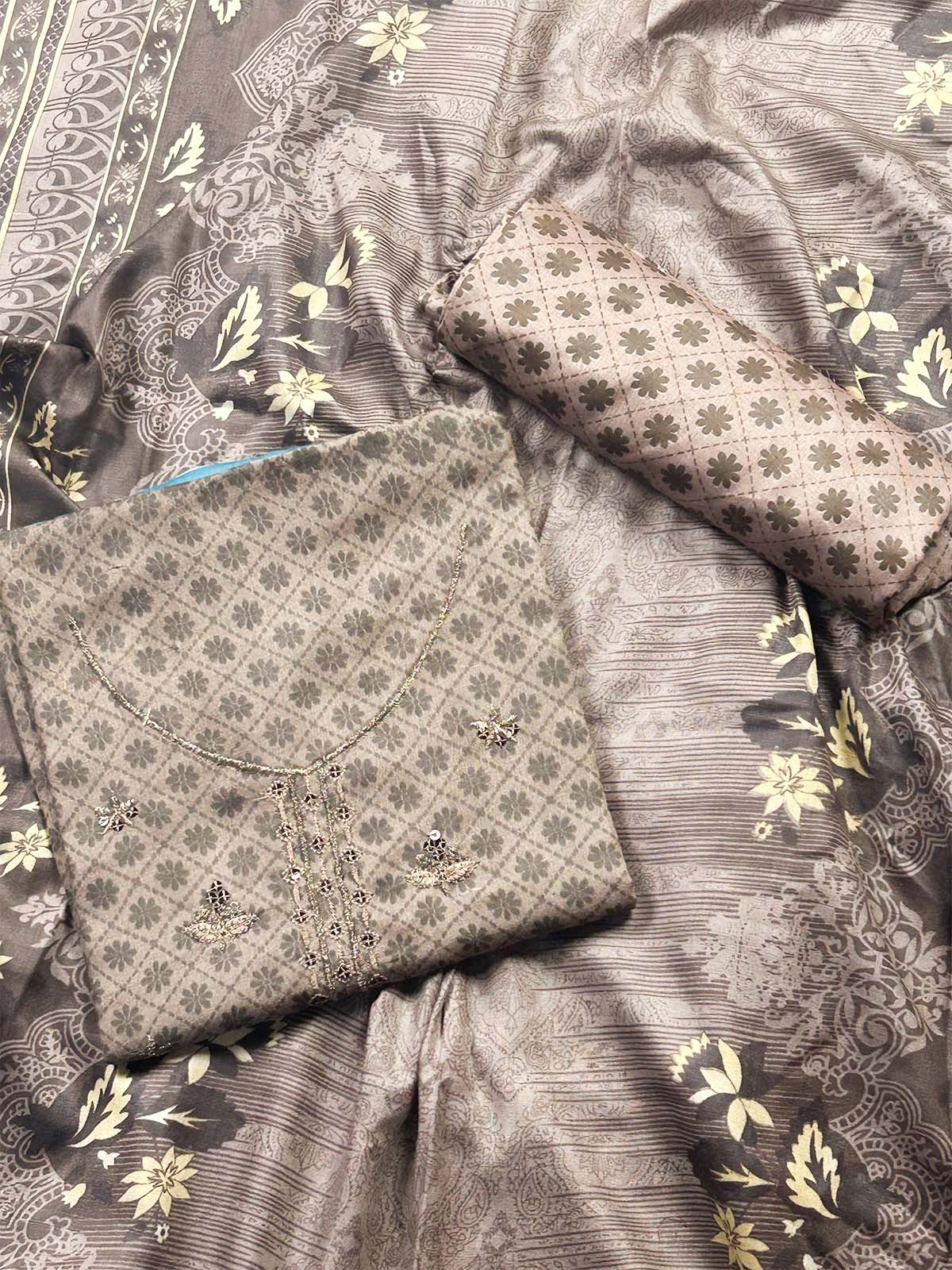 3Pcs Unstitched Digital Lawn Suit For Women WU251