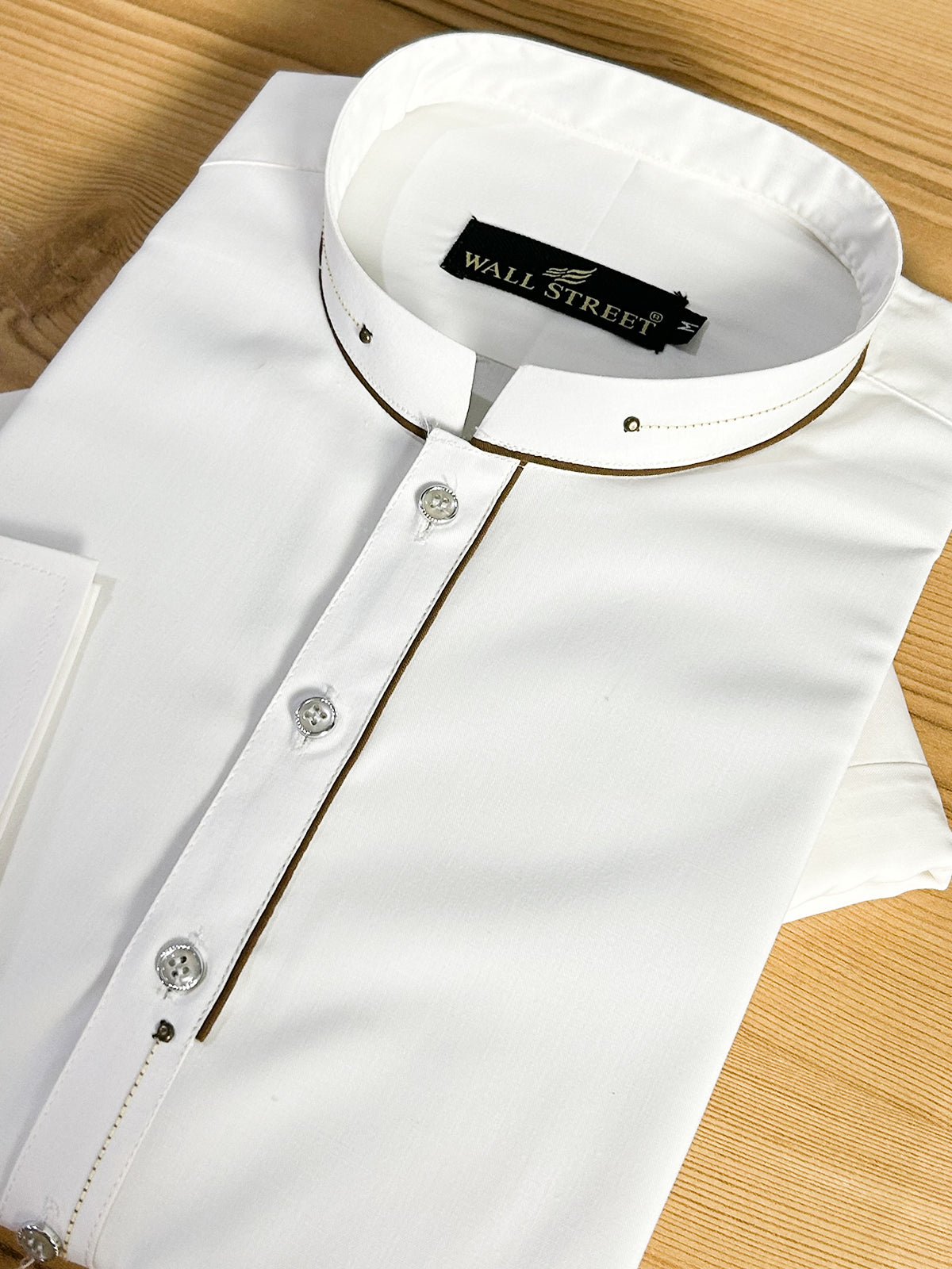 916-2 White Stitched Suit Sherwani Collar Kameez Shalwar For Men MSK401