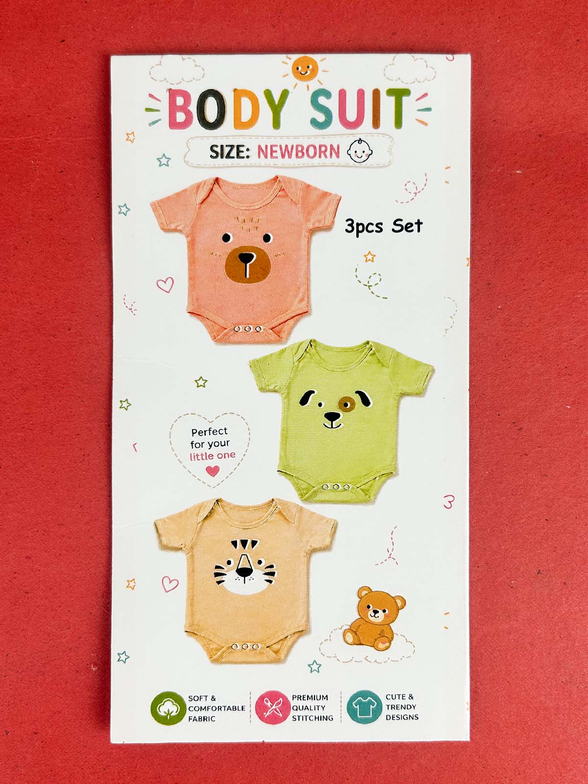 0Mth - 3Mth Pack of 3 Bodysuit Romper For Newborn HG NBR128