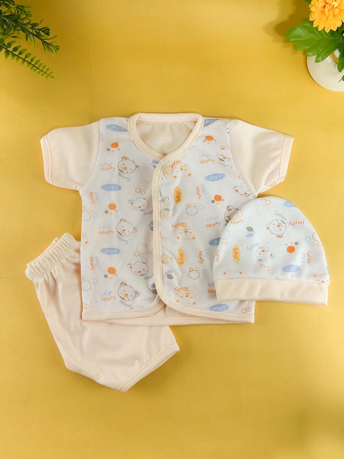 0Mth - 3Mth Pack of 3 Multicolor Suit For Newborns 03