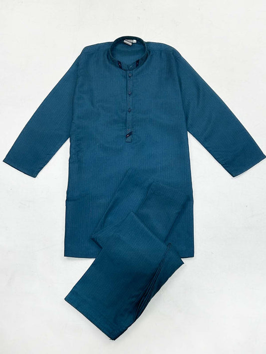 5Yrs - 14Yrs Teal Kameez Shalwar Suit For Boys AM BKS197