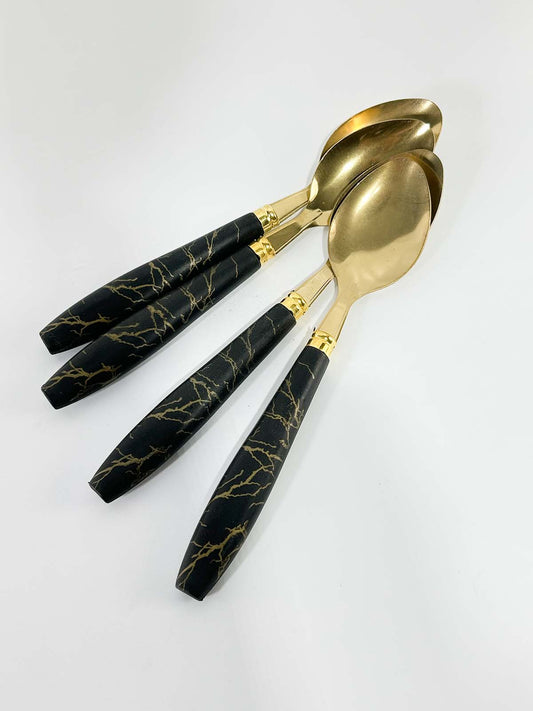 Pack of 4 Golden Table Spoons D114
