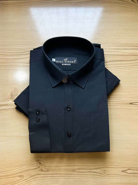 955-6 MSK472 Black Stitched Suit Shirt Collar Kameez Shalwar For Men