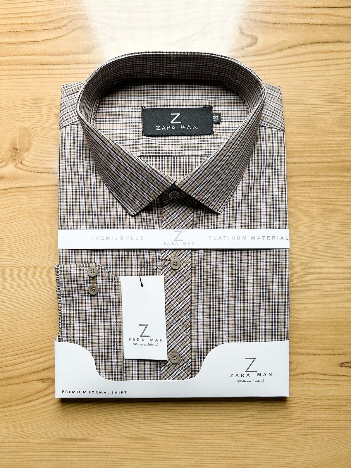 Brown Checks Formal Dress Shirt For Men MFS543