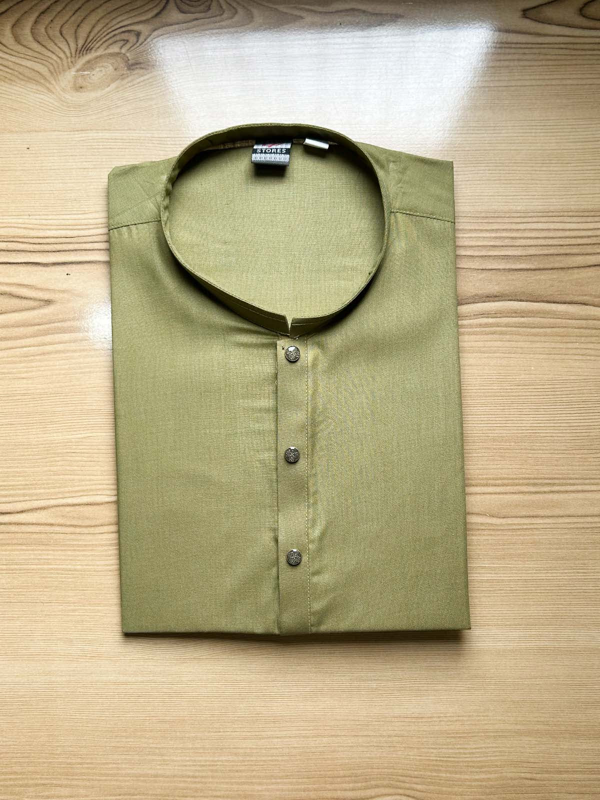 Dark Olive Plain Kurta for Men MK27